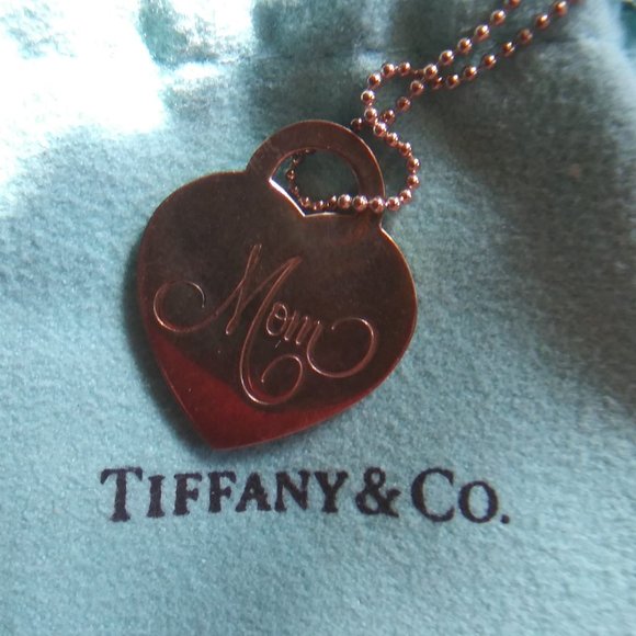 Tiffany & Co. MOM Heart Necklace, Sterling Silver. IOB - Picture 3 of 6